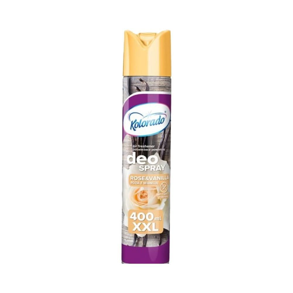Kolorado Sprejový osviežovač vzduchu Deo Spray - vôňa Rose & Vanilla, 400 ml